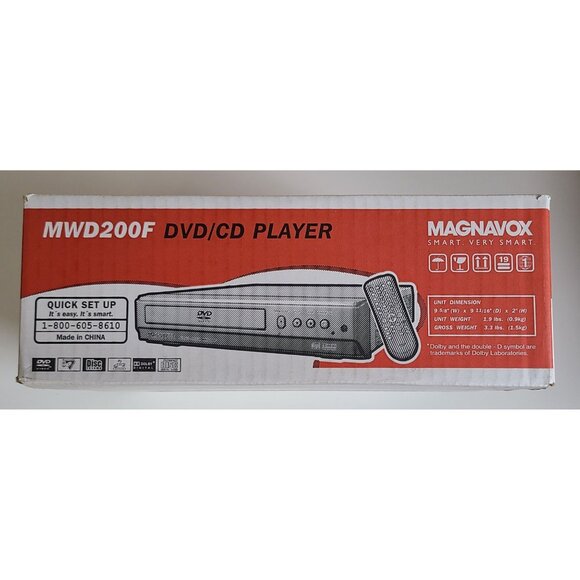 Magnavox MWD200F DVD/CD Player New In Box With Remote Factory Sealed - Picture 2 of 7